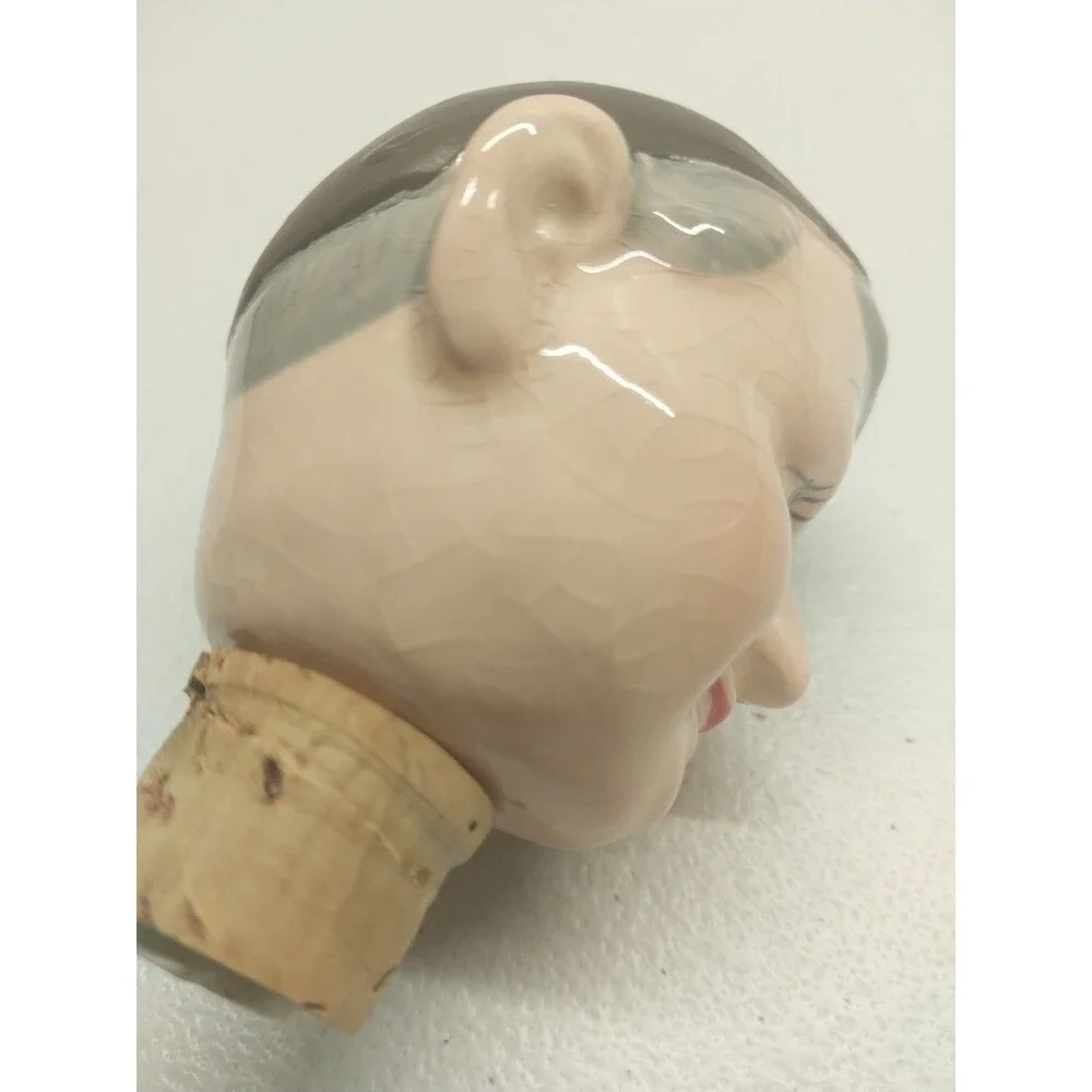 Vintage Monk Friar Figural Decanter Ceramic Liquor Bottle Cork Stopper 10